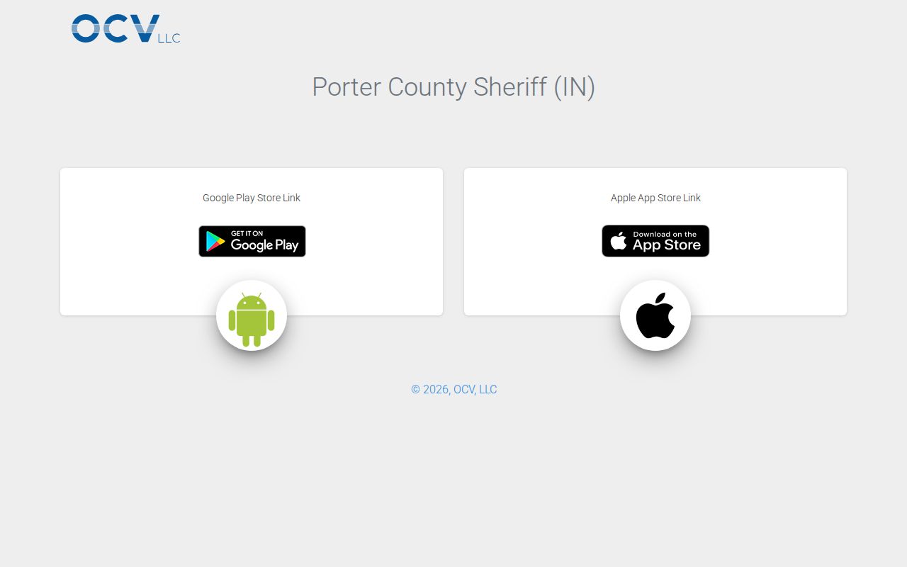 Porter County Sheriff booking app and custody alerts